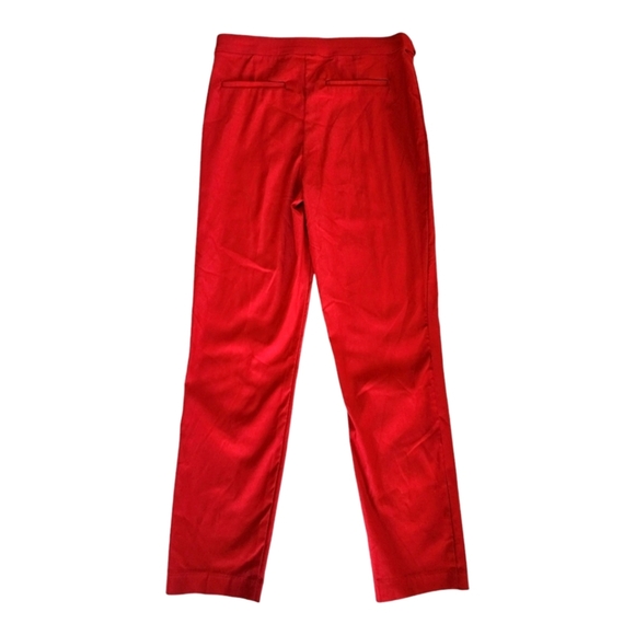 Violets & Roses Red Slim Fit Pants Size 6/28 Stretch Rayon Blend Office Wear - Picture 3 of 7